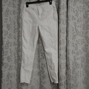 Seven 7 White Mid Rise Ankle Skinny Pants